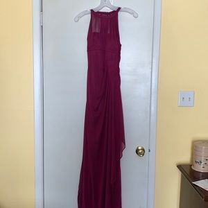 David’s Bridal long dark purplish red dress. Size 2